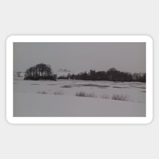 View of East Mains Castle & The Loch, East Kilbride Sticker